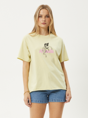 AFENDS Womens No Fury - Oversized Tee - Lemongrass