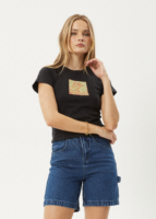 AFENDS Womens Ivy - Recyled Baby Tee - Stone Black